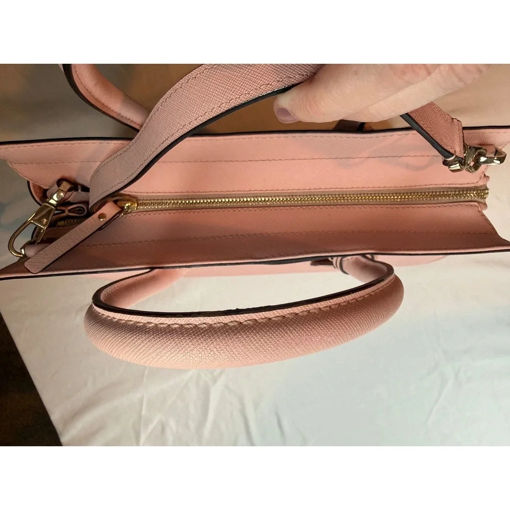 Kate‎ Spade Pink Saffiano Leather Satchel Crossbody Bag Dust Bag #mc